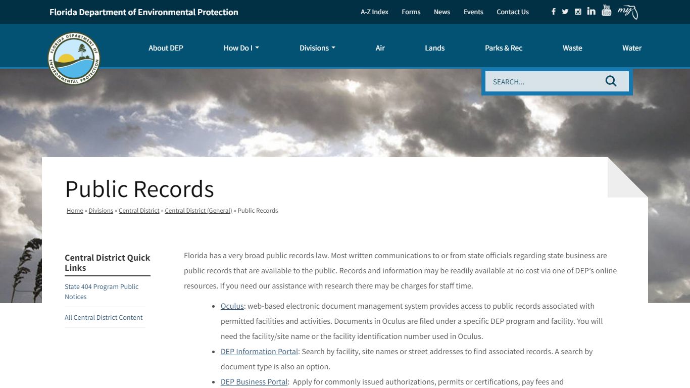 Public Records | Florida Department of Environmental Protection